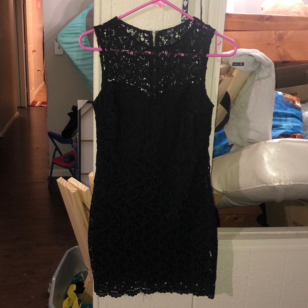 Black skin tight dress